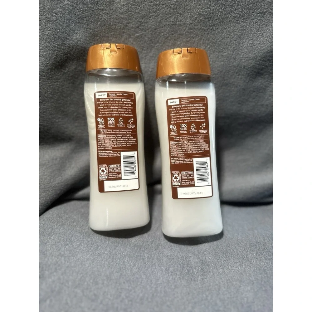 2 Pack Suave Essentials Coconut Kiss Gentle Body Wash Long Lasting Scent 18oz